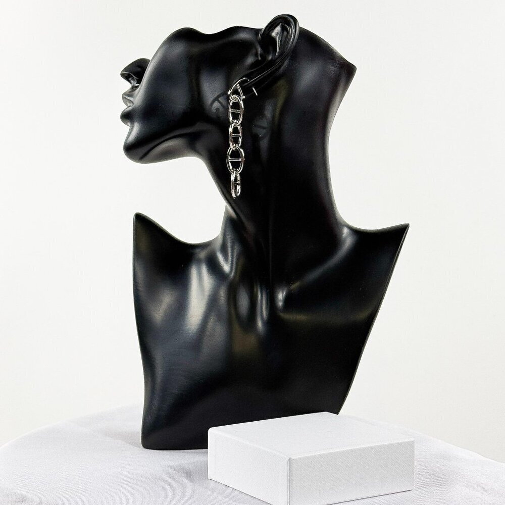 BRAND NEW IN BOX SILVER CHAIN DANGLE EARRINGS SILVER HARDWARE SET